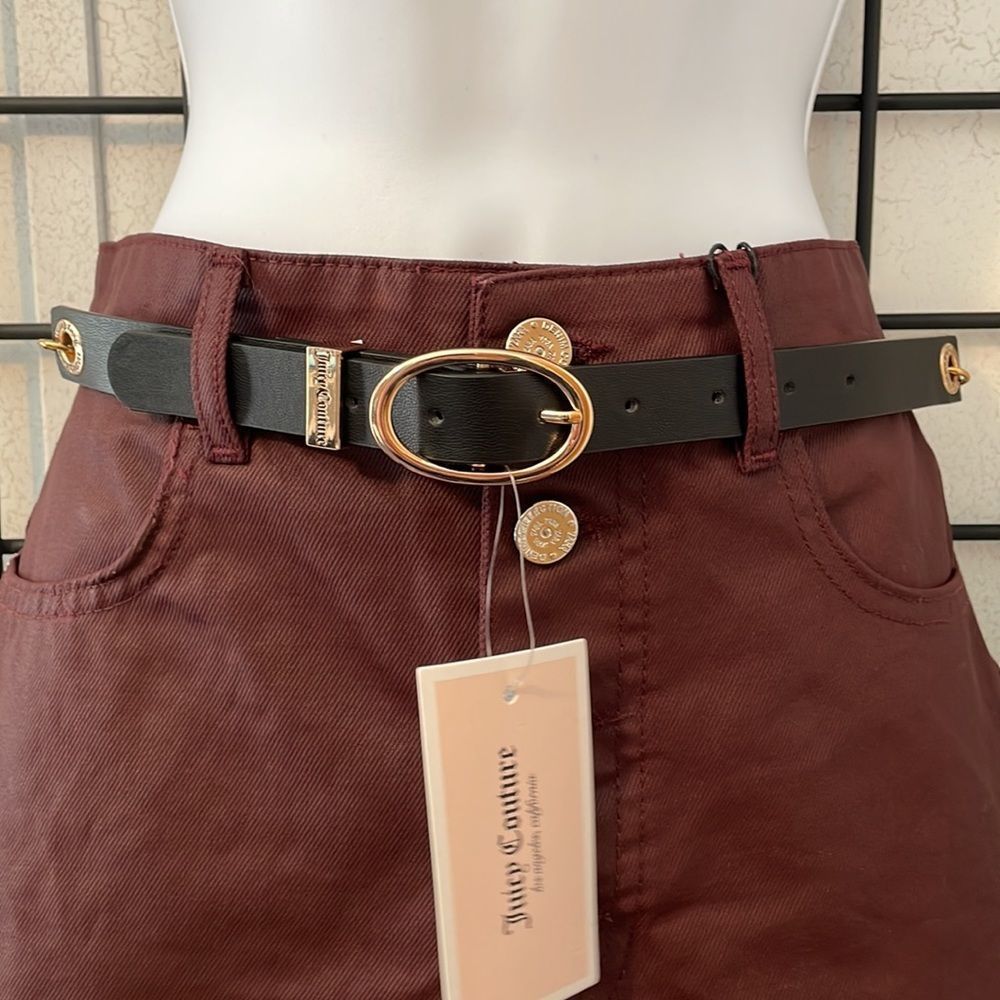 NWT! Juicy Couture Black and Gold Chain Belt